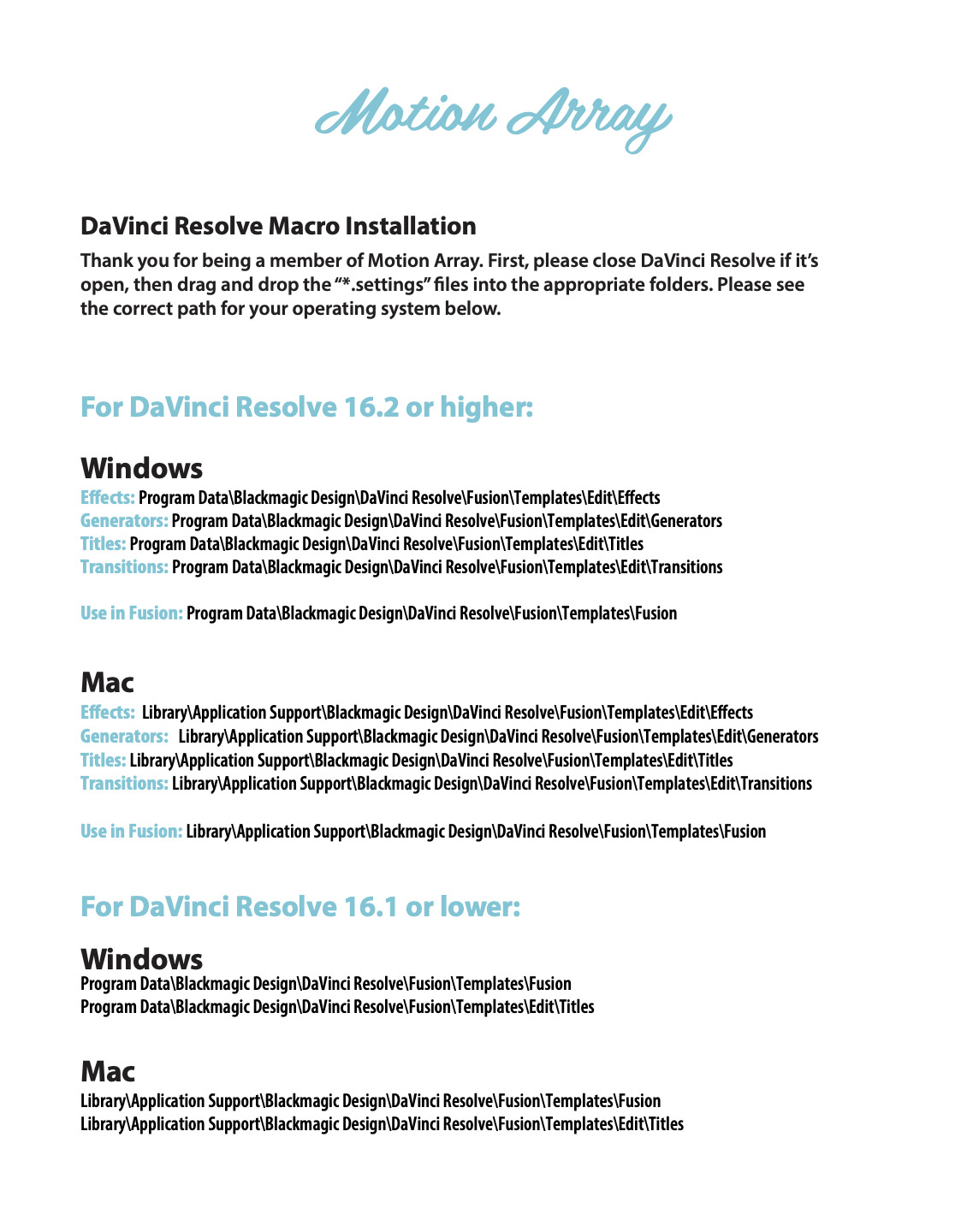 【Motion Arrayの使い方】テンプレをDaVinci Resolveにインストールする方法 Local Finder 広島県の